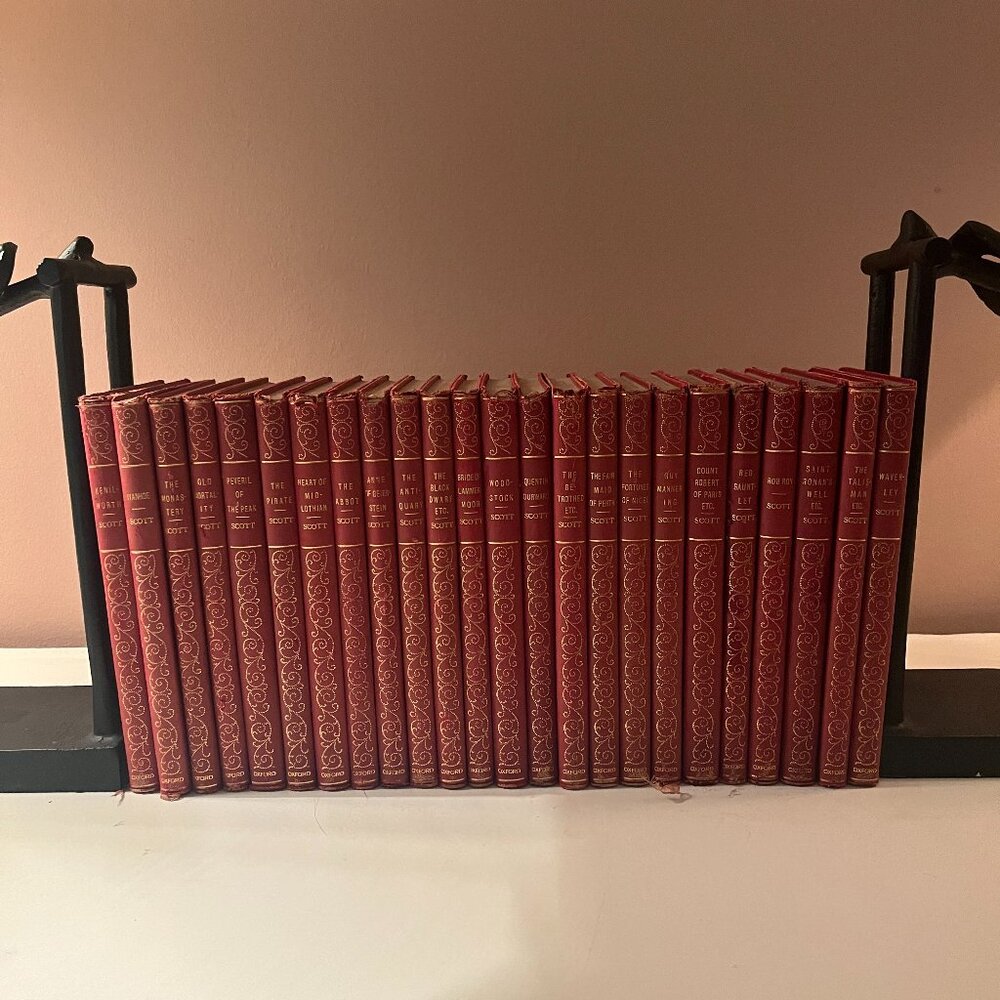 Sir Walter Scott Novels Complete 24-Volume Set 1912 Oxford Press Antique Leather